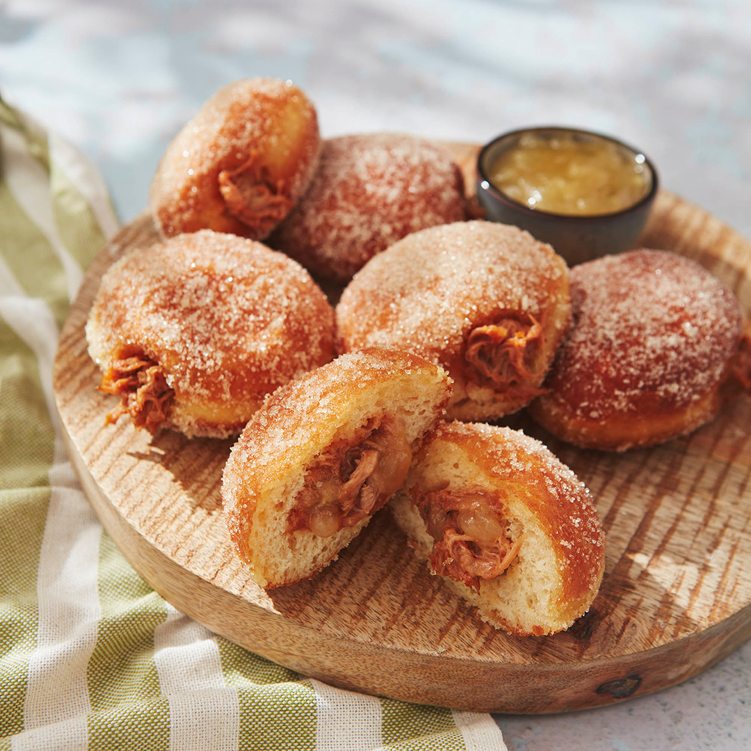 Pulled Pork and Apple Savoury Doughnuts