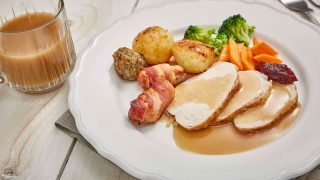 Gluten Free Gravy served on top of a roast chicken dinner